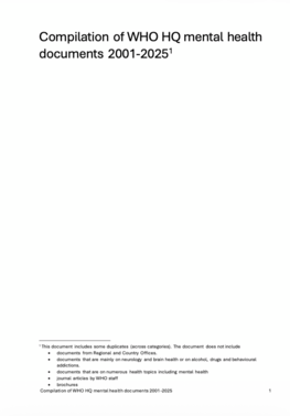 Compilation of WHO HQ Mental Health Documents