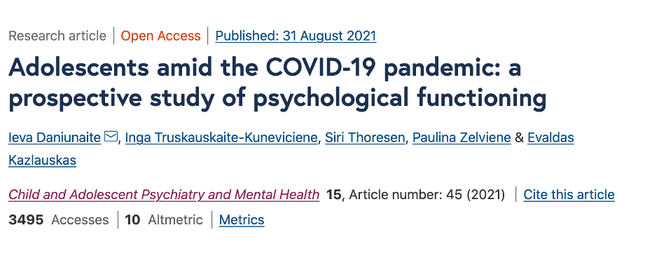 Adolescents amid the COVID-19 pandemic: a prospective study of psychological functioning